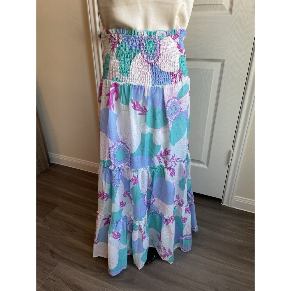 J Marie Noelle Tiered Midi Skirt / Dress size L Retail $158